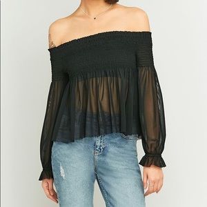 Urban outfitters black off the shoulder top